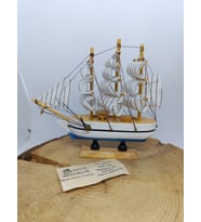 YELKENLİ AHŞAP GEMİ-DEKORATİF-17 CM