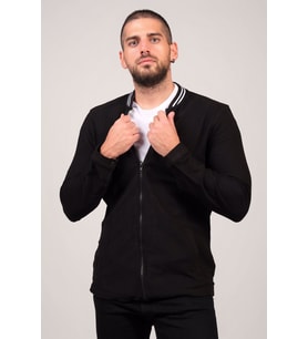 Giyim Dünyası Erkek Dik Yaka Fermuarlı Sweat Siyah