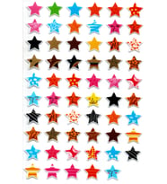 Sticker Kabartmalı A4 boyutunda Stiker Defter, planlayıcı etiket (Lim037) - Renkli Yıldızlar
