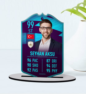 BK Gift Kişiye Özel Ahşap Biblo Futbolcu Kartı-6