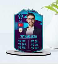 BK Gift Kişiye Özel Ahşap Biblo Futbolcu Kartı-6