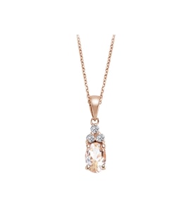 Sirius Pırlanta ve Oval Morganite Taşlı Saga Kolye 0717P0060