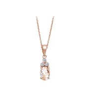 Sirius Pırlanta ve Oval Morganite Taşlı Saga Kolye 0717P0060