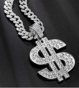 Hip Hop Iced Out Dolar Pendant Küba Zincir Kolye Ucu Charm