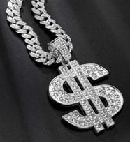 Hip Hop Iced Out Dolar Pendant Küba Zincir Kolye Ucu Charm