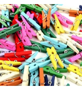 50'Li Renkli Ahşap Mandal 3.5Cm (10'Lu Paket-500 Adet)