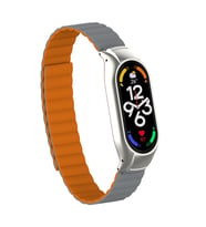 Xiaomi Mi Band 7 Uyumlu Kordon Suni Deri Baklalı Mıknatıslı KRD-69 Kayış