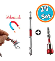 Taraflı Yıldız Bits Uç N35 Mıknatıslı Manyetik Halkalı S2 Çelik PH2 65 mm 100 mm 1/4"