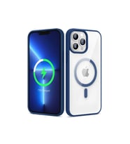 Apple iPhone 13 Pro Max Uyumlu Kılıf M-safe Wireless Şarj Özellikli Silikon Zore Ege Kapak (Mavi)