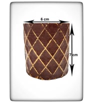 Dekoratif Baklava Dilimli Beton Mumluk Ahşap Fitilli Mum Dahil (Kahverengi)