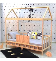 Markaawm Tren Montessori Yatak Çocuk Karyola Doğalçam Bebek Yatak 80X130 (Karışık)