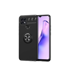 Oppo A15S Uyumlu Kılıf Zore Ravel Silikon Kapak (Siyah)