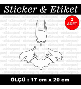 yarasa adam etiket sticker - 2 adet çıkartma araba motosiklet kask atv tablet pc buzdolabı otomobil bilgisayar uyumlu