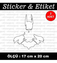 yarasa adam etiket sticker - 2 adet çıkartma araba motosiklet kask atv tablet pc buzdolabı otomobil bilgisayar uyumlu