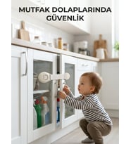 Çocuk Güvenlik Dolap ve Çekmece Kilidi Güçlü Yapışkanlı Emniyet Kilidi