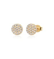 EMILIANO JEWELLERY 925 AYAR GÜMÜŞ  BEYAZ TAŞLI YUVARLAK KÜPE
