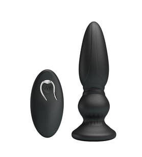 LilituShop USB Şarjlı 12 Titreşim Modlu Uzaktan Kumandalı Vibratör & Boğumlu Anal Plug