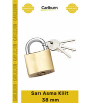#AsmaKilit Dayanıklı Pirinç Gövde Güvenlikli Çelik Köprü İşyeri Depo Koruma Sarı Asma Kilit 38 mm