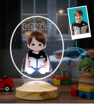 Çocuk Fotoğrafından Peluş Lambaya Dönüşen Kişiye Özel LED Lamba – Çocuğa Mezuniyet Hediyesi, Yapay Zeka Destekli Renkli Çocuk Odası Hediyesi