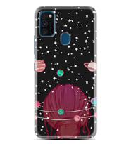 Samsung M21 M22 M23 M30 M31S M32 Kılıf Desenli Silikon Space Woman 1311