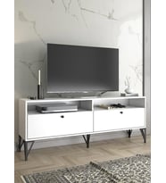 Wood'n Love Astreo 160 Cm Metal Ayaklı Tv Ünitesi - Beyaz / Siyah