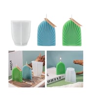 Epoksi Silikon Taş Tozu Düz Yaprak Mum Kalıbı 9.2X7.6 CM