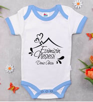 BK Kids Kişiye Özel Mavi Bebek Body Zıbın - Model 91