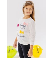 Breeze Kız Çocuk Sweatshirt Renkli Fiyonk Aksesuarlı Yazı Baskılı 3-8 Yaş, Ekru