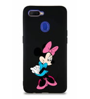 Oppo A5S Soft Premier Kapak Minnie Mouse-F Tasarımlı Silikon Kılıf - Siyah (Şeffaf)