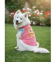 Gobo Yumuşacık Şeker Pembe Kedi ve Köpek Kıyafeti Elbisesi Sarı Kedi Baskılı - XS, S, M, L Beden (Açık Pembe)