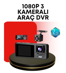 Araç Kamerası 3’lü Sistem Full HD Sesli Kayıt ve Park Gözetimi