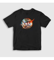 Presmono Unisex Çocuk Siyah Planet Nasa Space Uzay T-Shirt 369132tt