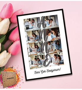 Kişiye Özel 8 Fotoğraf Baskılı Anne Temalı Fotoğraf Çerçevesi
