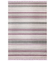 Lila Renkli Kaymaz Tabanlı Yıkanabilir Makine Dokuma Kilim