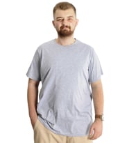 Mode XL Büyük Beden Erkek T-Shirt Bis Yaka Fragmented 23133 Grimelanj