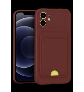 iPhone 11 Kılıf Kelvin Kartvizitli Silikon - Bordo