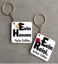 Kişiye Özel Evin Hanımı Evin Reisi Çift Anahtarlık