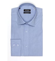 PİNGÖMLEK WESTBOURNE ADVENTURE MAVİ LACİVERT KÜÇÜK EKOSE %100 Pamuk  Kolay Ütülenir Slim Fit Cutaway Yakalı Cepsiz Erkek Gömlek (Lacivert-Mavi)