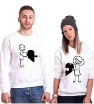 Tshirthane Birleşen Kalpler Sevgili Kombinleri Sweatshirt Kombini (Tek Ürün Fiyatıdır.)