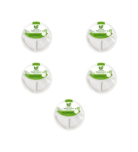 Roll-Up Nature Ekolojik Karton Kağıt Tek Kullanımlık 3 Bölmeli Tabak - 26 Cm. - 50 Adetlik 5 Paket