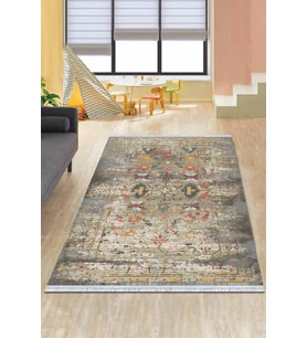 Çok Renkli Vintage Dokuma Pamuk Taban Kaymaz Kilim KLM104
