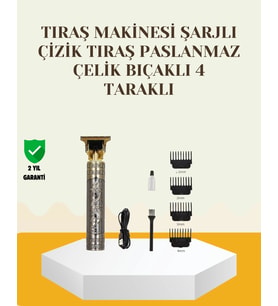 Şarjlı Titanyum Bıçaklı Saç Sakal Kesme Makinesi