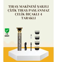 Şarjlı Titanyum Bıçaklı Saç Sakal Kesme Makinesi