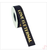 Grogren Kurdele Eternal Altın Baskılı, 2,5cm x 23mt - Siyah