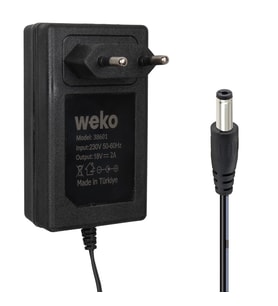 Weko WK-38601 18 Volt - 2 Amper 5.5*2.5 Mm Uçlu Yerli Üretim Priz Tipi Adaptör