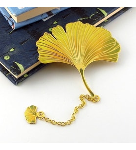 Düşmüş Sonbahar Ağaç Yaprakları Bookmark Metal Ayraç Kitap Ayracı Zincirli AY015