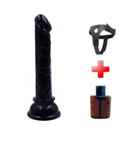 OdinsShop 13 cm Belden Bağlamalı Testissiz Vantuzlu Realistik Siyahi Penis  Vajinal Dildo