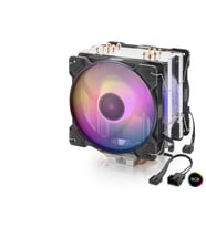 Cpu İşlemci Kule Tipi Soğutucu Çift Fanlı 6 Bakır Borulu Rgb - Siyah ND2602