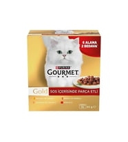 Gourmet Gold Parça Etli Karışık Kedi Konservesi 85 gr (6+2)