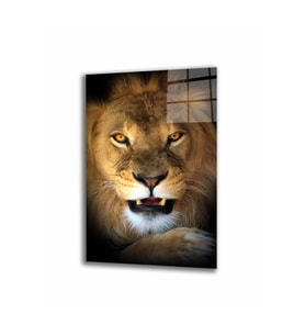 Miyrem Glasses Collection -A1^#  Aslan 15 Hayvan Cam Tablo (Çok Renkli)